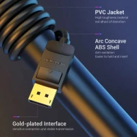 Кабель Vention DisplayPort  4К Cable 2M Black (HACBH) (Цвет Black) - фото № 4