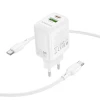 Мережевий зарядний пристрій BOROFONE BN29 Fuente PD30W+QC3.0 charger set (C to C) (EU) White (Білий)- № 6