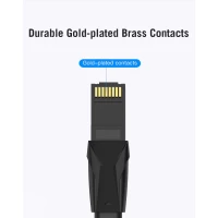 Мережевий кабель Vention Flat Cat.6 UTP Patch Cable 0.75M Black (Цвет 7073) - фото № 3