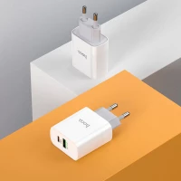 Мережевий зарядний пристрій HOCO C80A Rapido PD20W+QC3.0 charger set (Type-C TO Type-C)(EU) White (Цвет 7068) - фото № 8