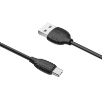 Кабель BOROFONE BX19 USB to Type-C 3A, 1m, PVC, TPE connectors, Black (Цвет 7073) - фото № 2