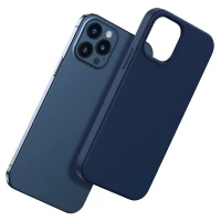 Чохол Baseus Liquid Silica Gel Magnetic+захисне скло для iPhone 12 Pro Max Син (WIAPIPH67N-YC03)  - фото № 4