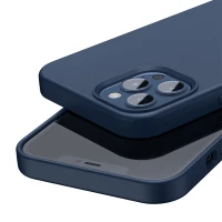 Чохол Baseus Liquid Silica Gel Magnetic+захисне скло для iPhone 12 Pro Max Син (WIAPIPH67N-YC03)  - фото № 5
