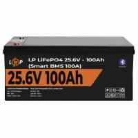 Акумулятор LP LiFePO4 24V (25,6V) - 100 Ah (2560Wh) (Smart BMS 100А) з BT пластик , Атикул LP20200 |  купить на VILKI.NET - фото № 1