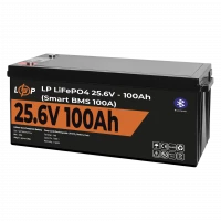 Акумулятор LP LiFePO4 24V (25,6V) - 100 Ah (2560Wh) (Smart BMS 100А) з BT пластик  - фото № 3