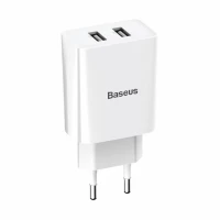 Зарядний пристрій Baseus Speed Mini Dual USB 10.5W Білий (CCFS-R02) (Колір Белый), Атикул LP17036 |  купить на VILKI.NET - фото № 1