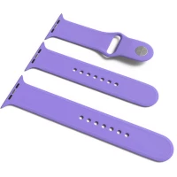 Силіконовий ремінець для Apple Watch Sport Band 42/44/45/46/49mm (S/M & M/L) 3pcs (Колір Бузковий / Dasheen), Атикул 34825 |  купить на VILKI.NET - фото № 1