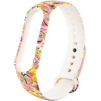 Силіконовий ремінець з малюнком для Xiaomi Mi Band 5 / 6 (Цвет Пір'я / Білий), Атикул 37970 |  купить на VILKI.NET - фото № 1