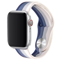 Силіконовий ремінець Rainbow для Apple Watch 38/40/41/42mm (Колір Синій / Сірий), Атикул 48581 |  купить на VILKI.NET - фото № 1