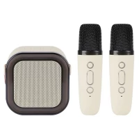 Bluetooth колонка K12 + 2 микрофона (Цвет White), Атикул 74209 |  купить на VILKI.NET - фото № 1
