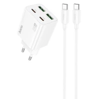 МЗП Hoco N55 Fundador PD20W four-port (2USB-A/2C) + Type-C to Type-C (Колір White), Атикул 74141 |  купить на VILKI.NET - фото № 1