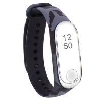 Силіконовий ремінець з малюнком для Xiaomi Mi Band 3/4 (Колір Хакі / Сірий), Атикул 26065 |  купить на VILKI.NET - фото № 1