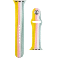 Силіконовий ремінець Braided для Apple Watch 38/40/41/42mm (Цвет Жовтий / Бірюзовий), Атикул 50583 |  купить на VILKI.NET - фото № 1
